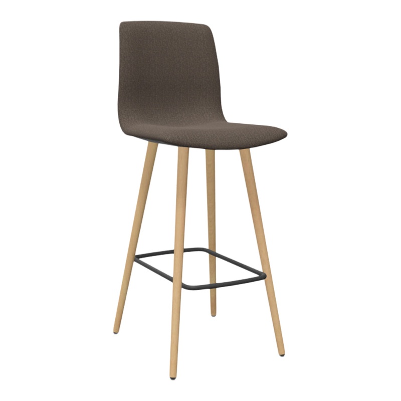 Noom Series 50 Bar Stool – Wood Legs – Upholstered Shell