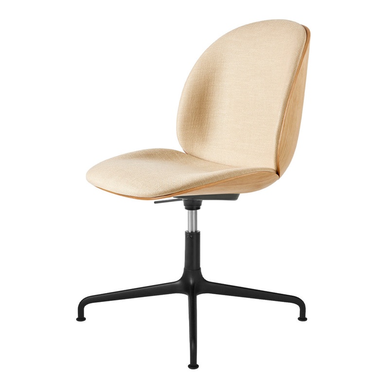Beetle Meeting Chair – 4-Star Base – Height Adjustable – Front Upholstered – Veneer Shell