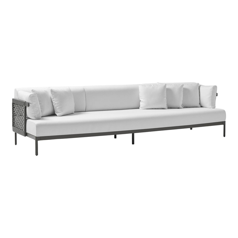Legacy Outdoor Sofa w/ Braided Backrest – 3 Seater