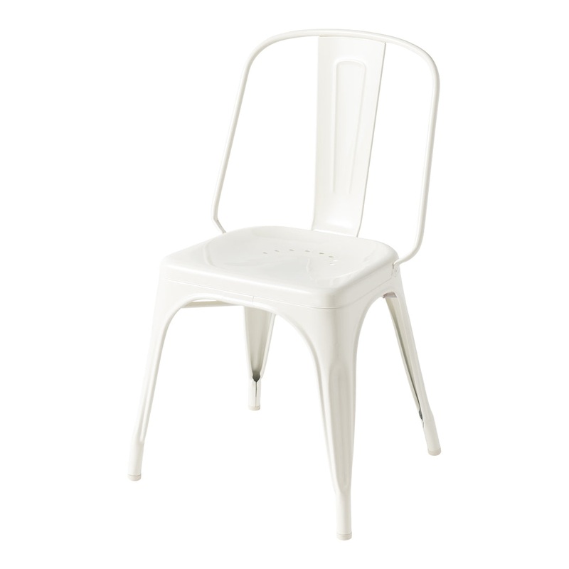 AC Side Chair – Stackable Pure White – Tolix