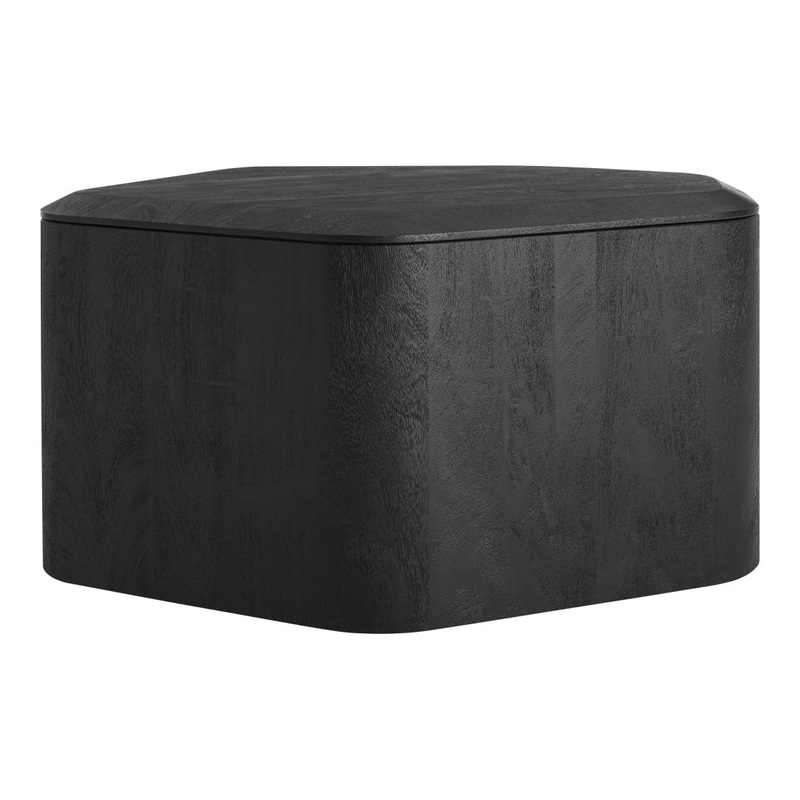 Hoard Side Table w/ Storage Black-Stained Acacia