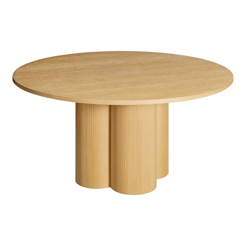 4/4 Dining Table – Round Black on Ash / Black on Ash