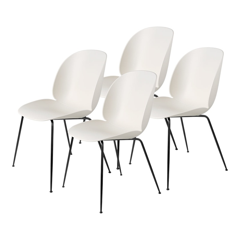 Beetle Dining Chair – Conic Base – Unupholstered Collection of 4
