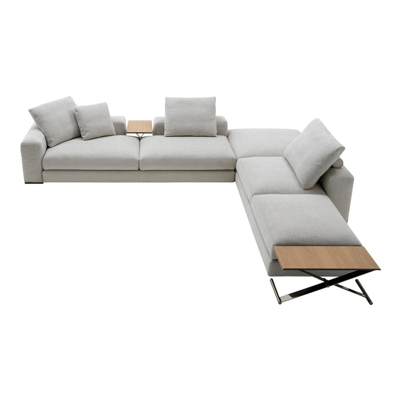Ananta L-Shaped Sectional Sofa w/ Two Tables Composition