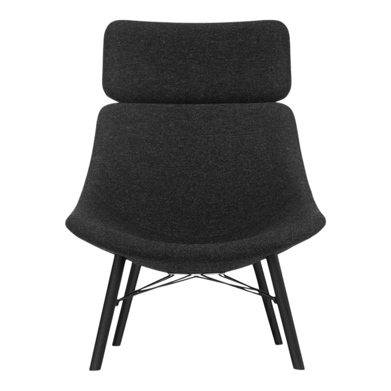 Auki Lounge Chair w/ Headrest – Wooden Base