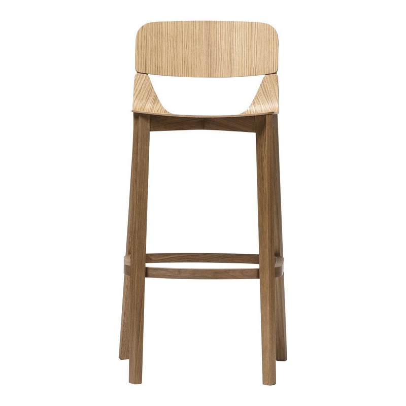 Leaf Barstool w/ Backrest – Oak Frame Oak – Natural Lacquer