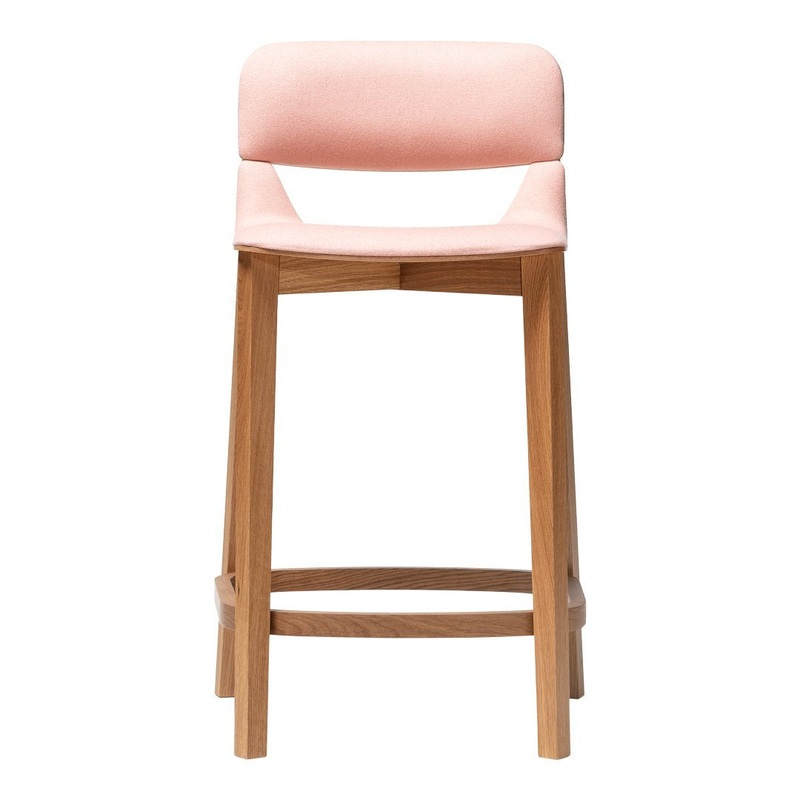 Leaf Barstool w/ Backrest – Seat Upholstered – Beech Frame