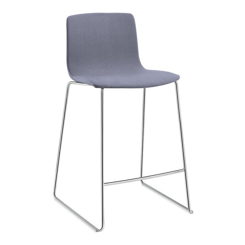 Aava Stool  Steel Base  Upholstered