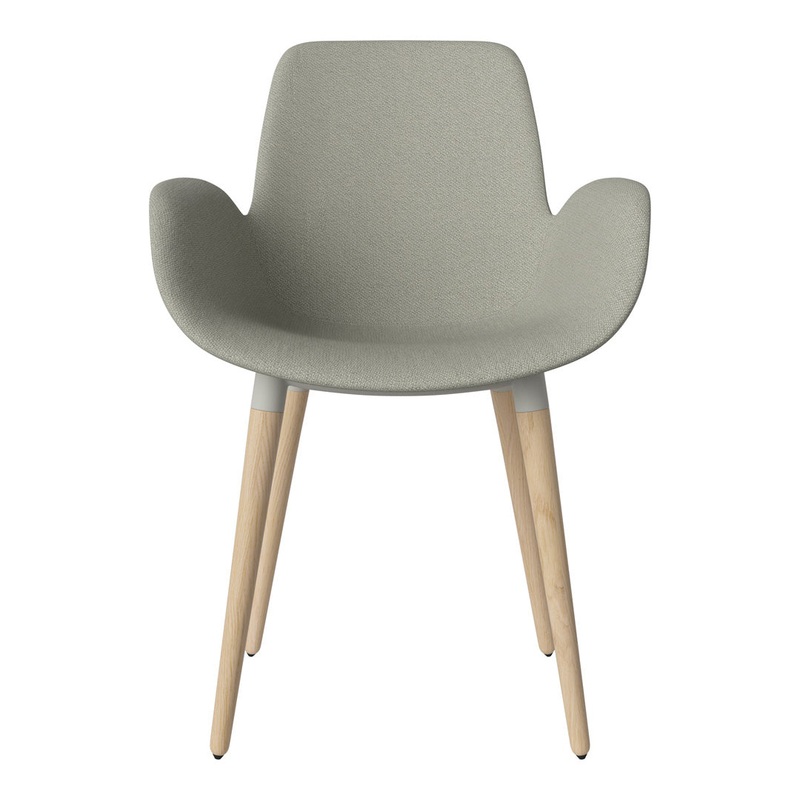 Seed Dining Armchair – Upholstered – Oiled Oak Base, White Pigmented