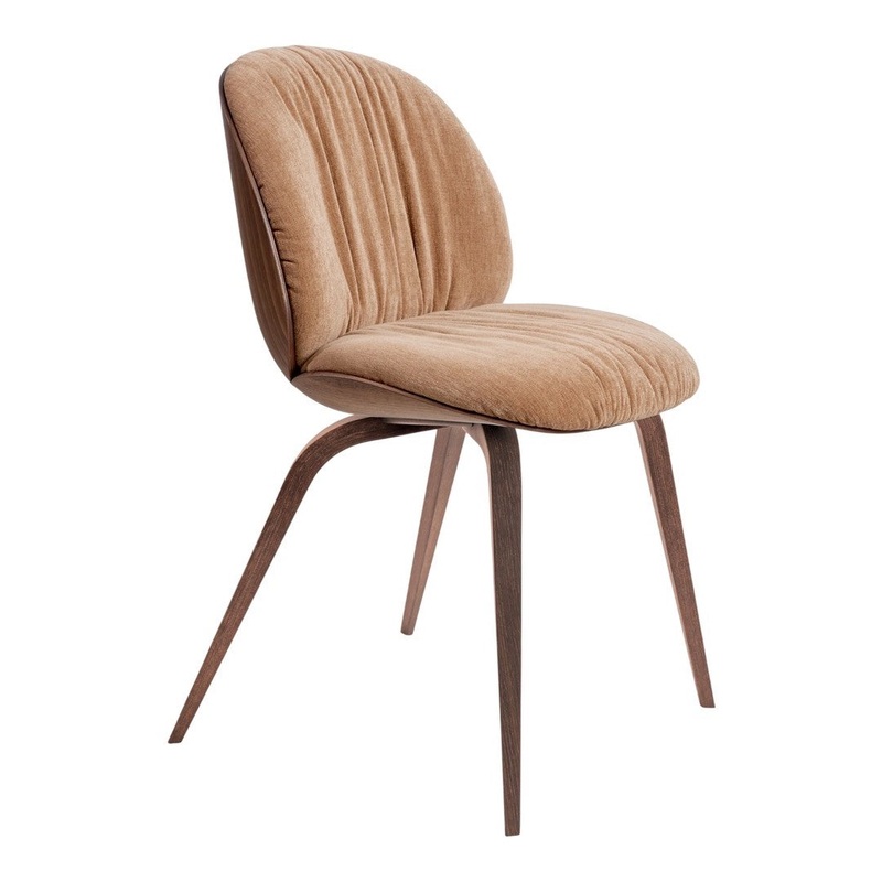 Beetle Soft Dining Chair – Wood Base – Front Upholstered – Veneer Shell