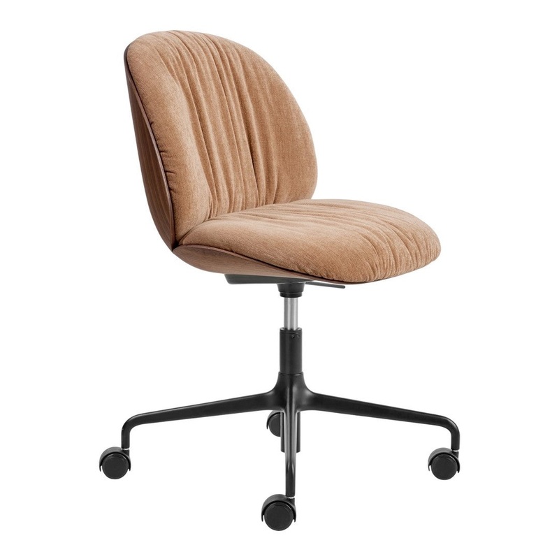 Beetle Soft Meeting Chair – 4-Star Base w/ Casters – Height Adjustable – Front Upholstered – Veneer Shell