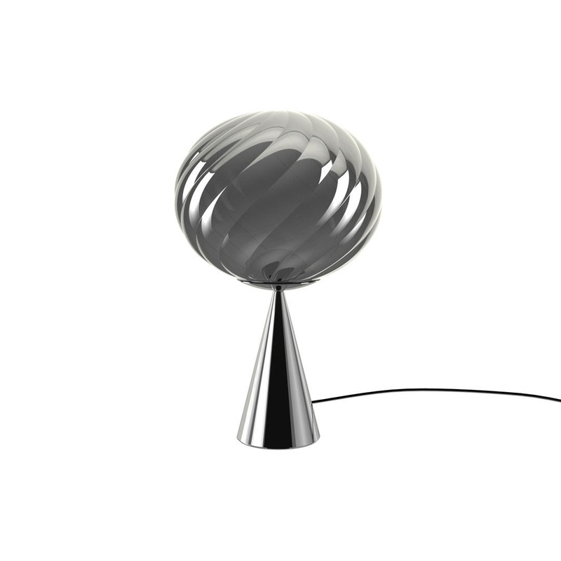 Whirl Cone Fat Table Lamp Silver/Black