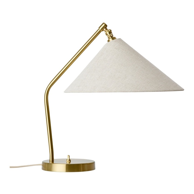 Grossman Grshoppa Table Lamp w/ Canvas Shade Canvas / Shiny Brass